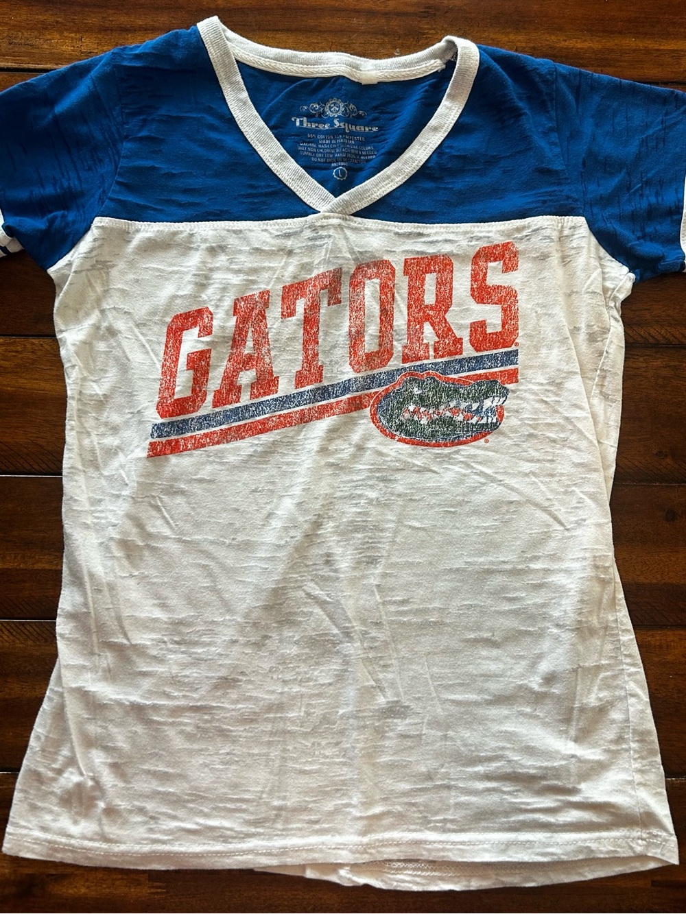 Florida Gators V-Neck Tee in Blue & White